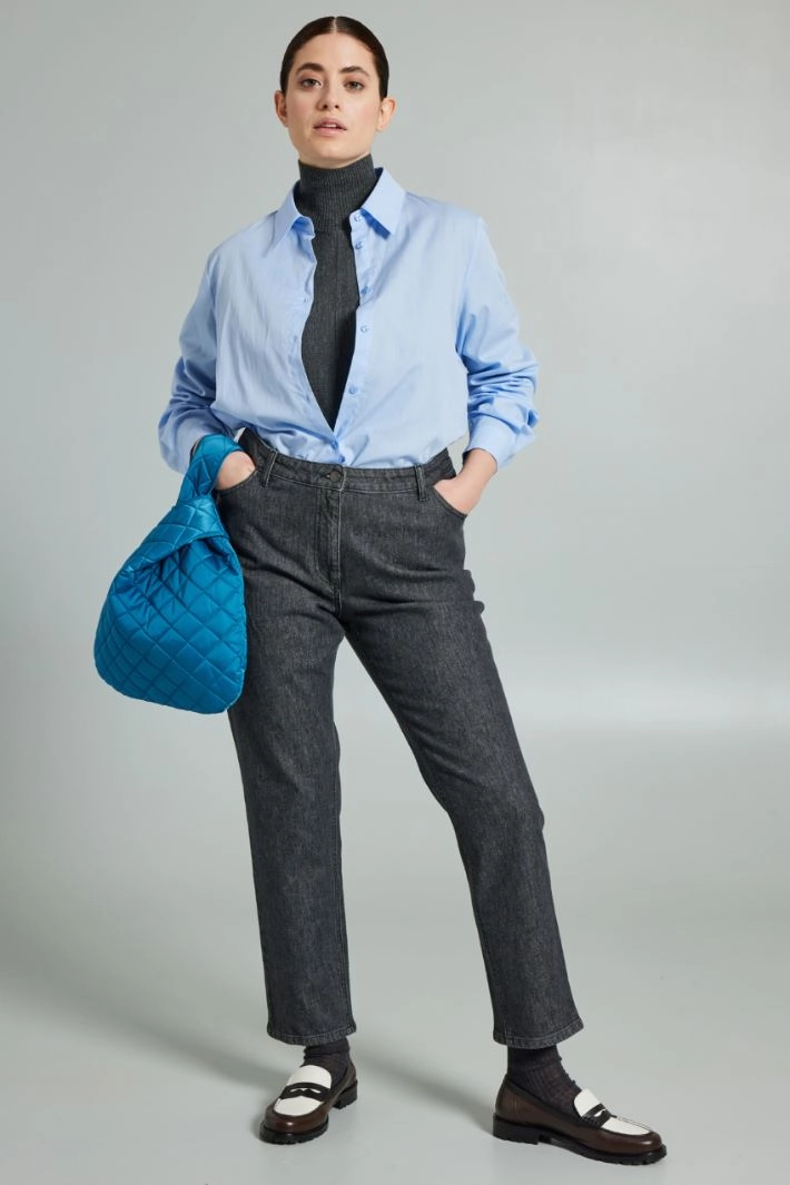 Straight denim trousers - DENIM GREY