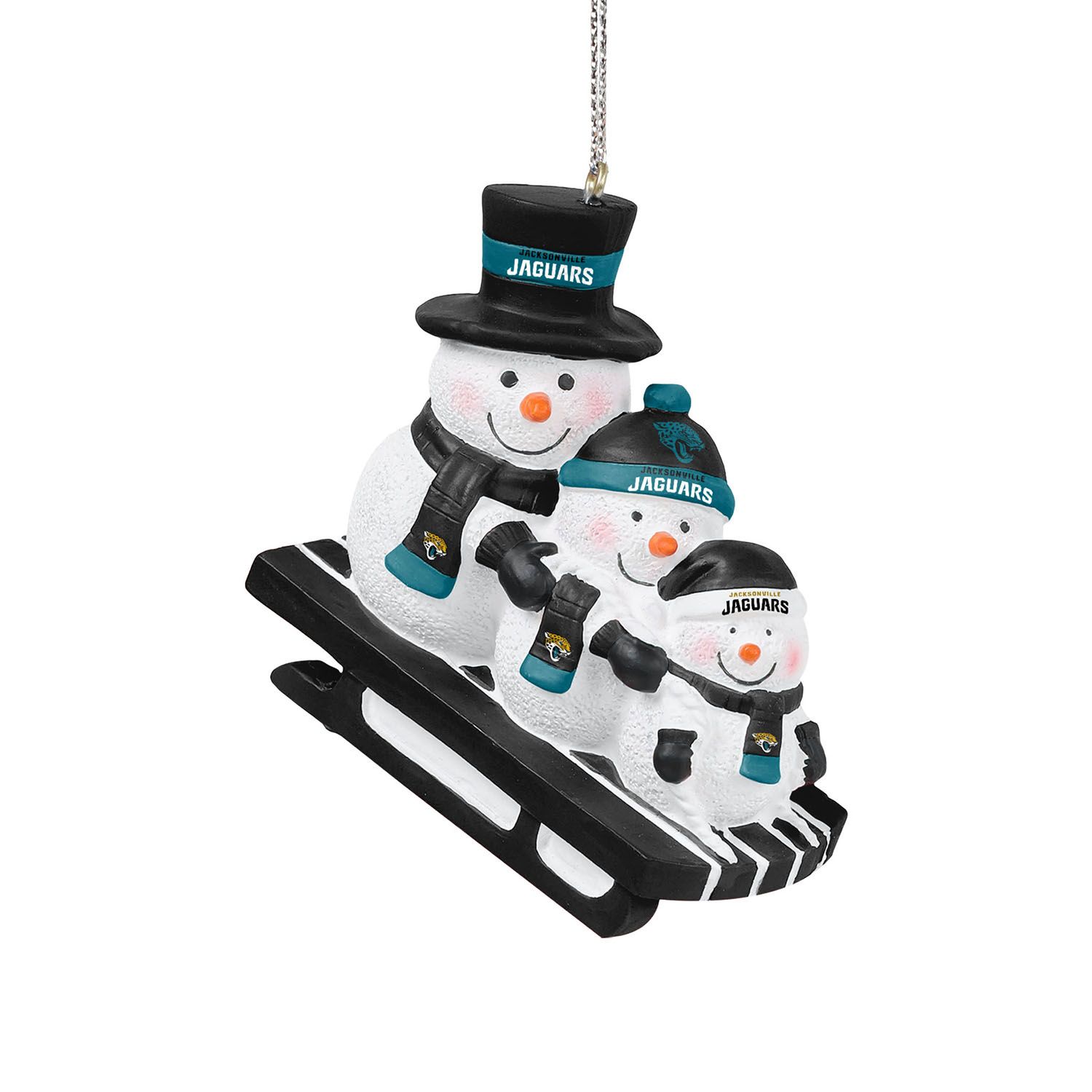 Jacksonville Jaguars NFL Sledding Snowmen Christmas Ornament