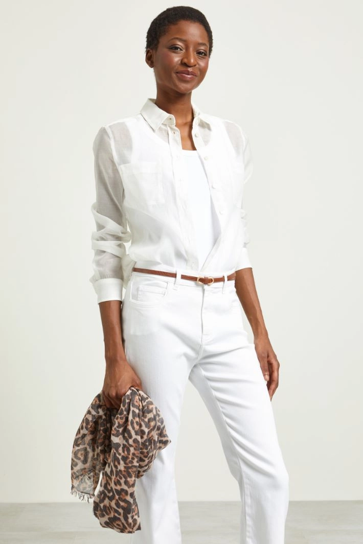 Viscose gauze stole - BEIGE BROWN