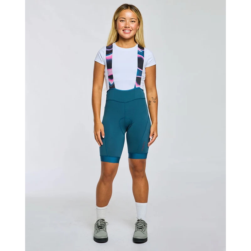 DHaRCO QOM Bib Shorts Women - Morrocan Blue/Aurora