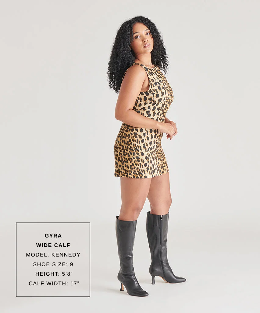 GYRA WIDE CALF BOOTS BLACK LEATHER
