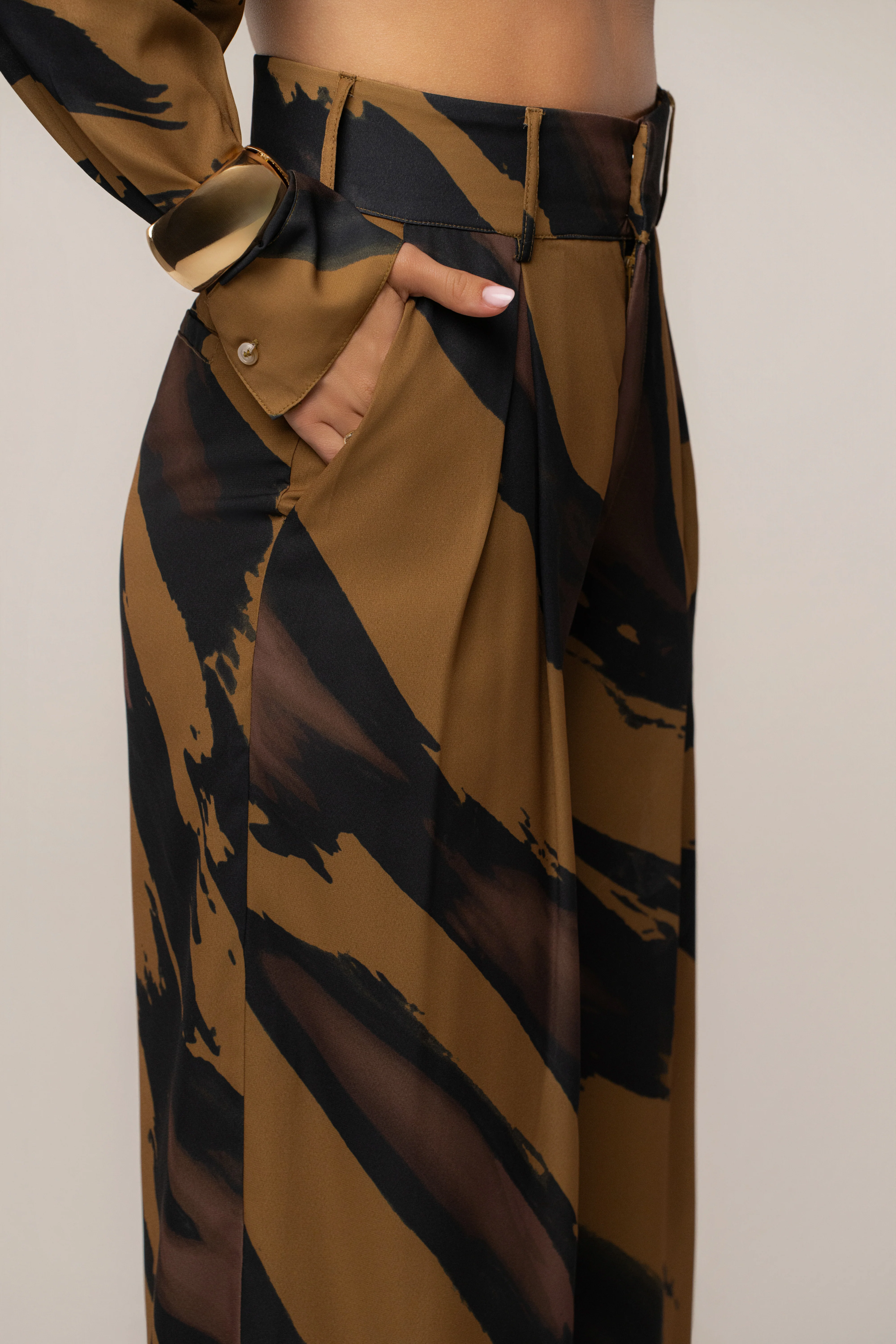 Gold Dusk Soft Pleated Trouser