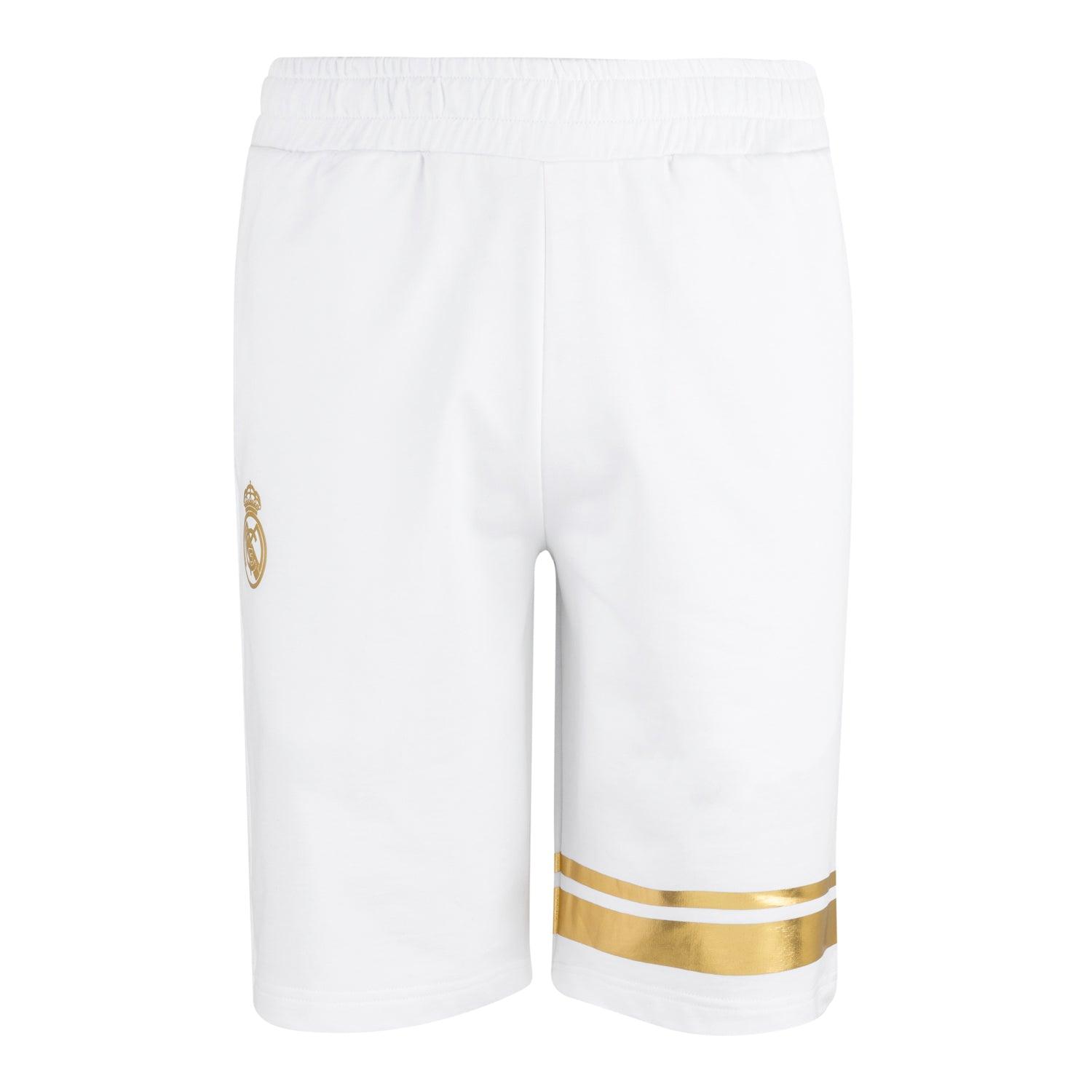 Mens White & Gold Shorts
