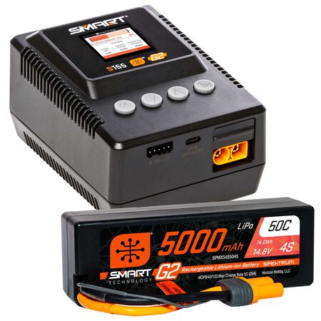 Smart Powerstage Surface Bundle: 5000mAh 4S LiPo Battery / S155 Charger Spektrum SPMXPSS400
