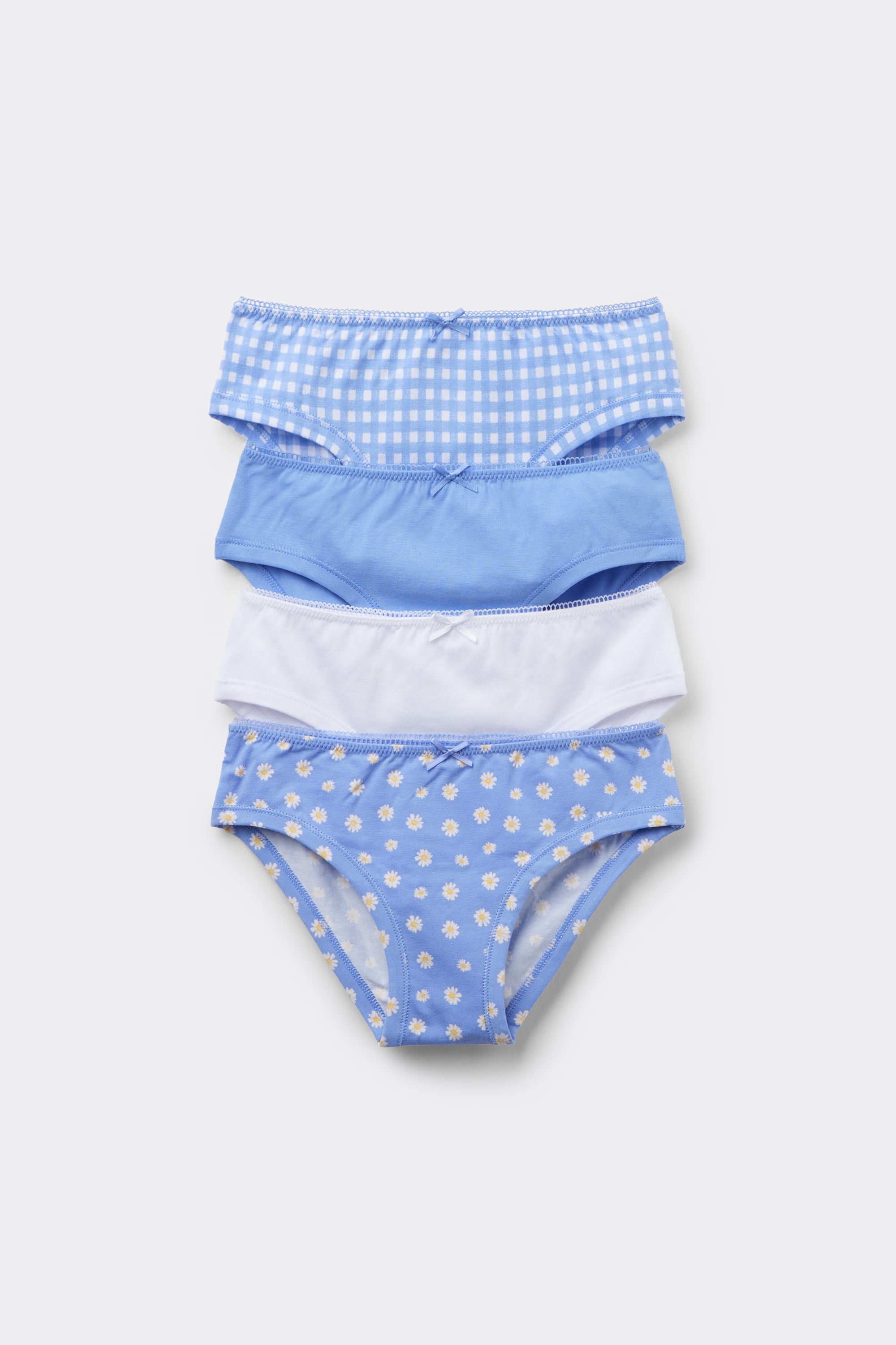 4 Pairs of Girls’ Printed Cotton Knickers