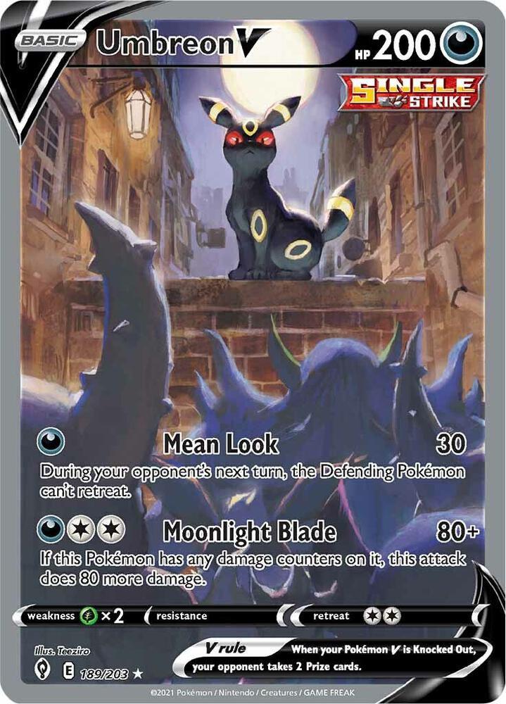 Pokemon SWSH07: Evolving Skies 189/203 Umbreon V (Alternate Full Art) Near Mint