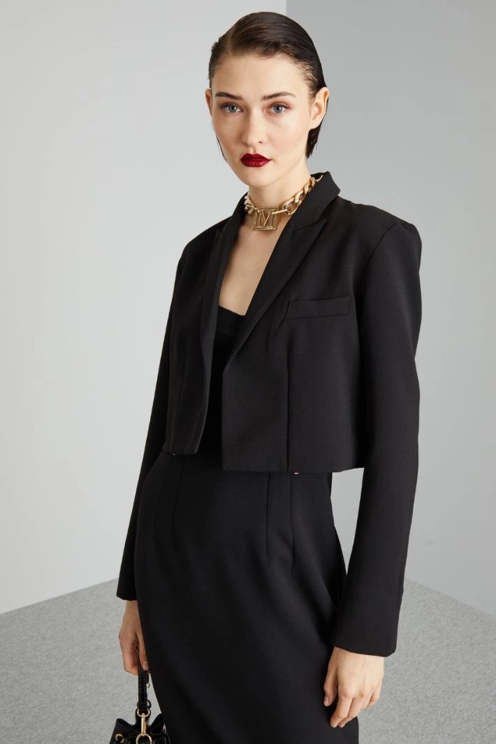 Heavy cady jacket - BLACK