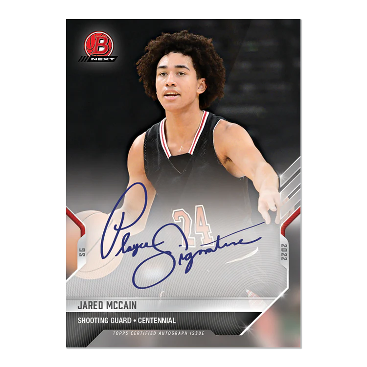 On-Card Auto # to 99 - Jared McCain - 2022 Bowman NEXT TOPPS NOW® Basketball Card 15A