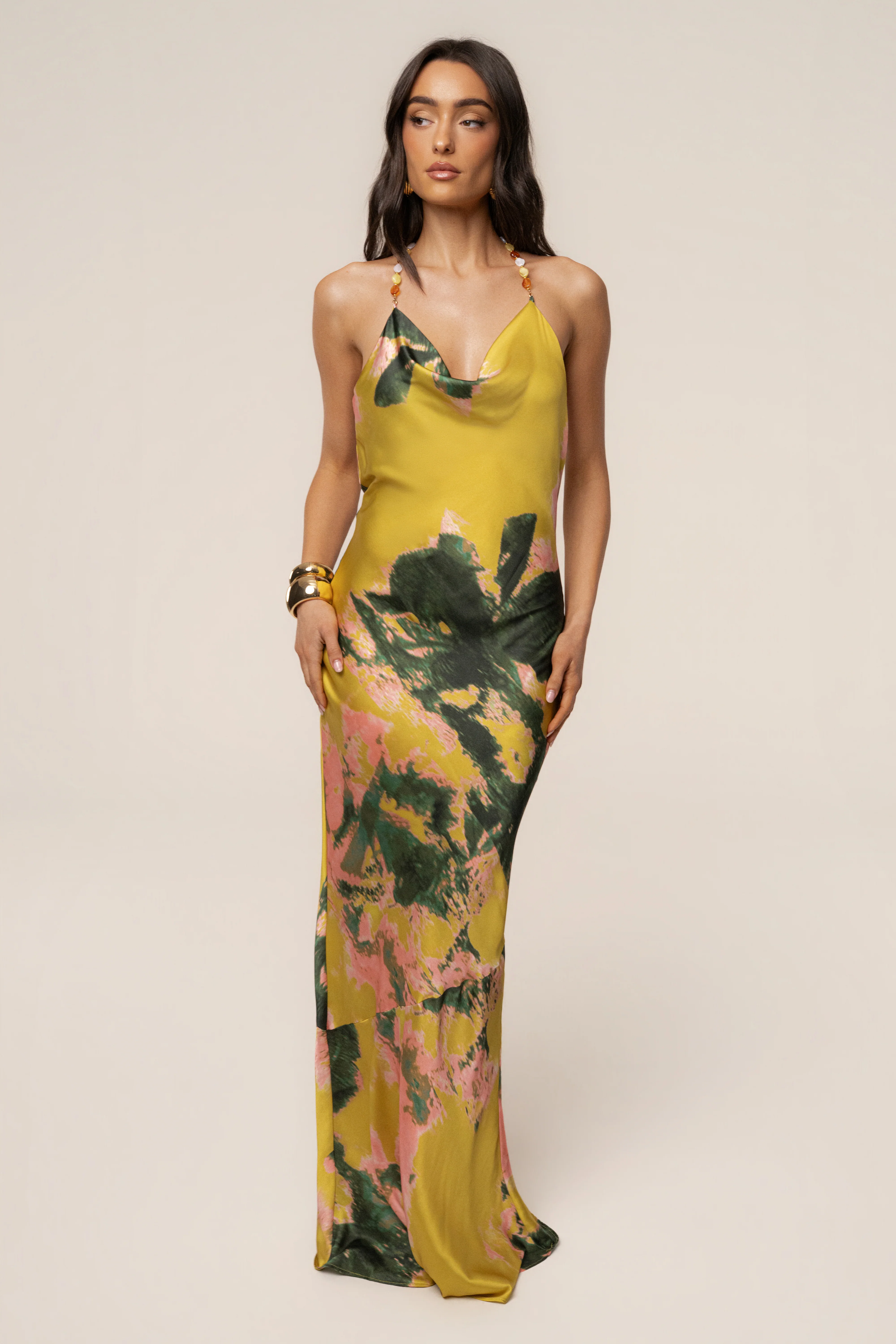 Yellow Print Bethani Maxi Dress