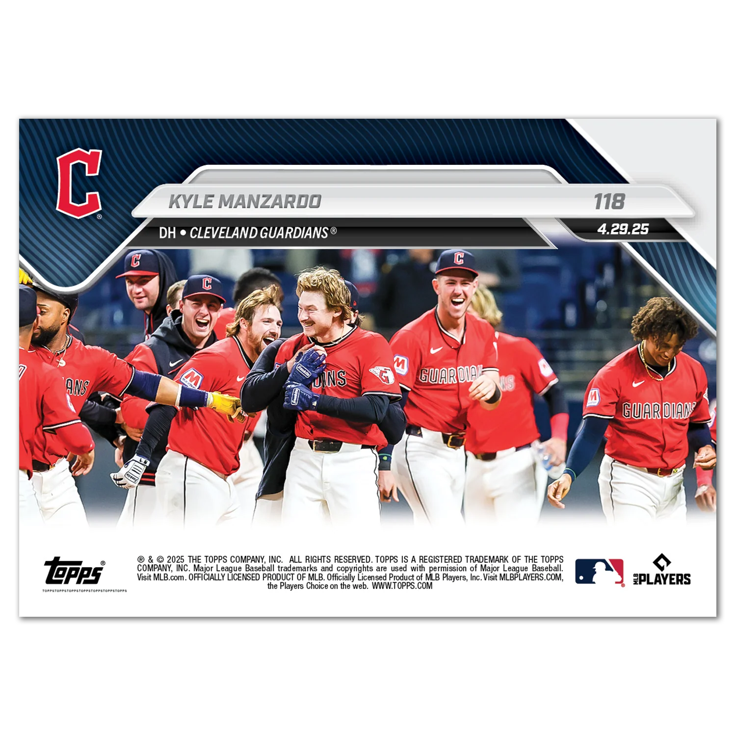 Kyle Manzardo - 2025 MLB Topps NOW® - Card 118