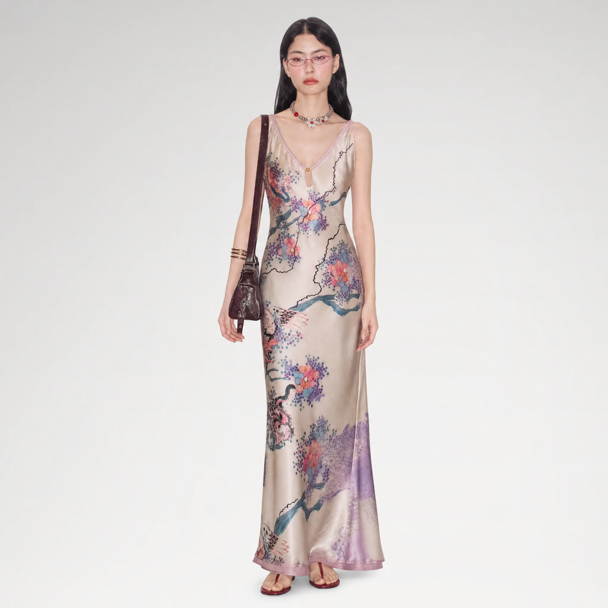 Satin Fishtail Slip Dress