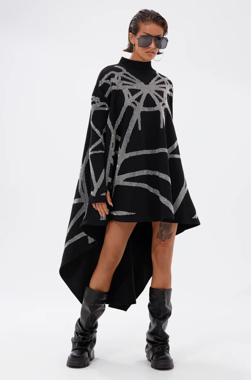 Lanie Printed Rhinestone Sweater Dress