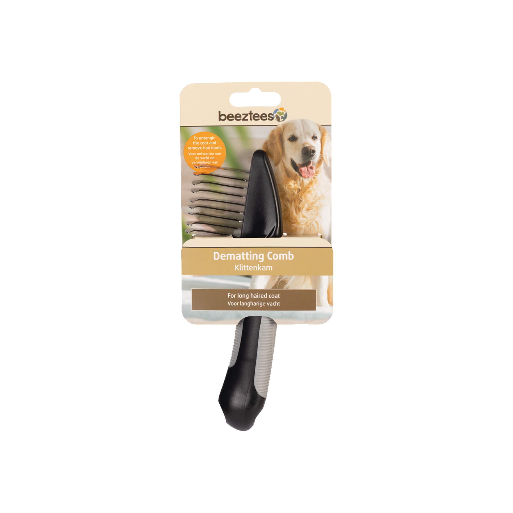 Beeztees Tangle Comb - Medium - Black/grey - 19cm