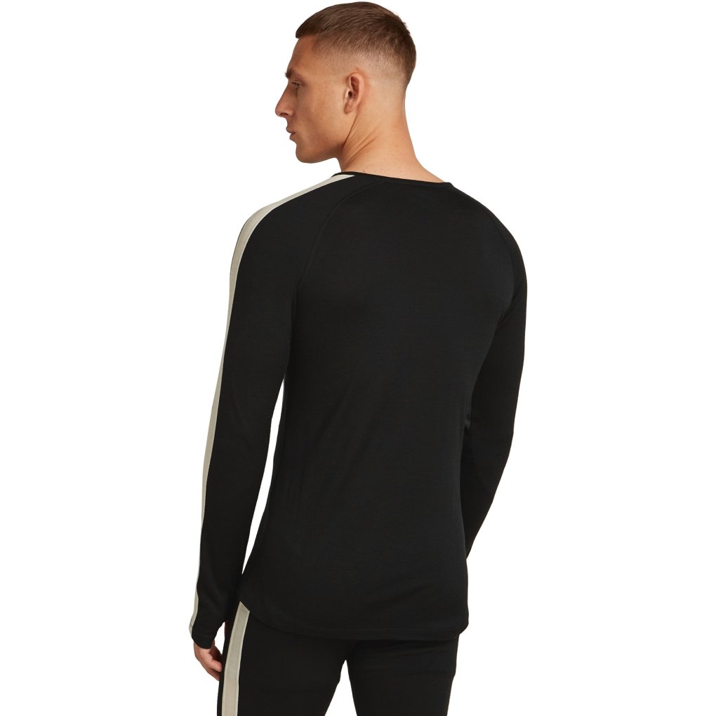 Icebreaker Merino 200 Oasis+ Longsleeve Crew Shirt Men - Black/Jet Hthr/Undyed