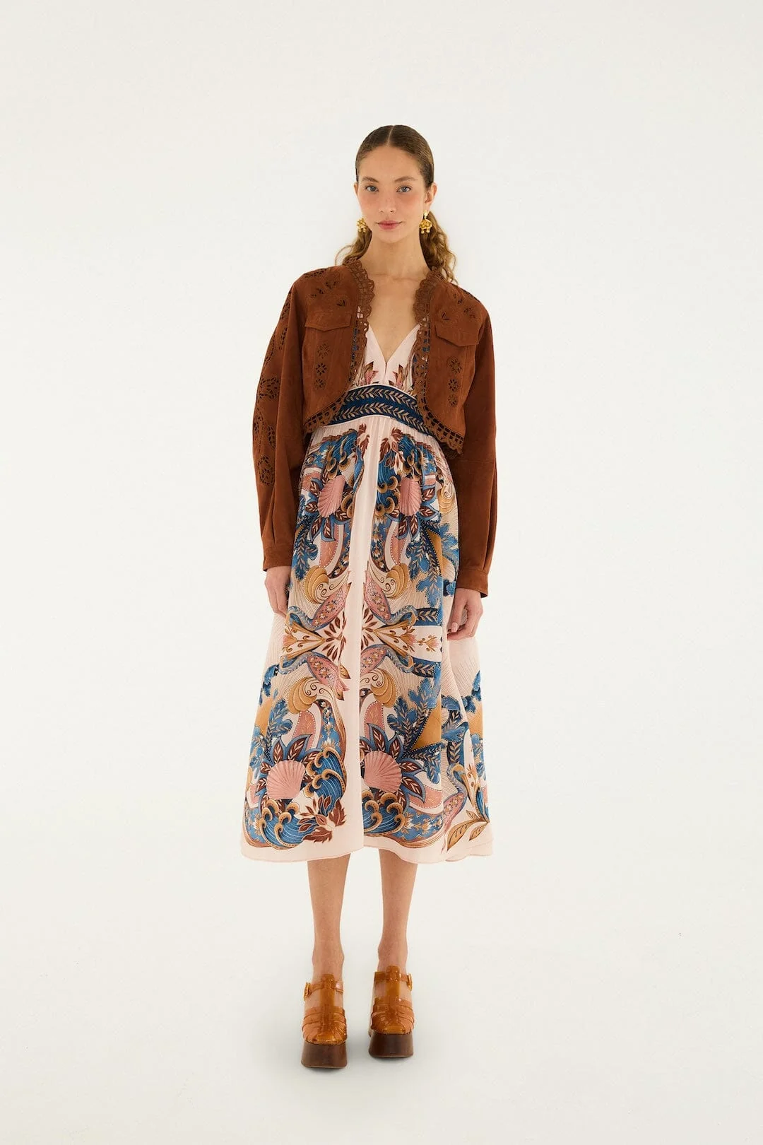 Caramel Richelieu Cropped Leather Jacket