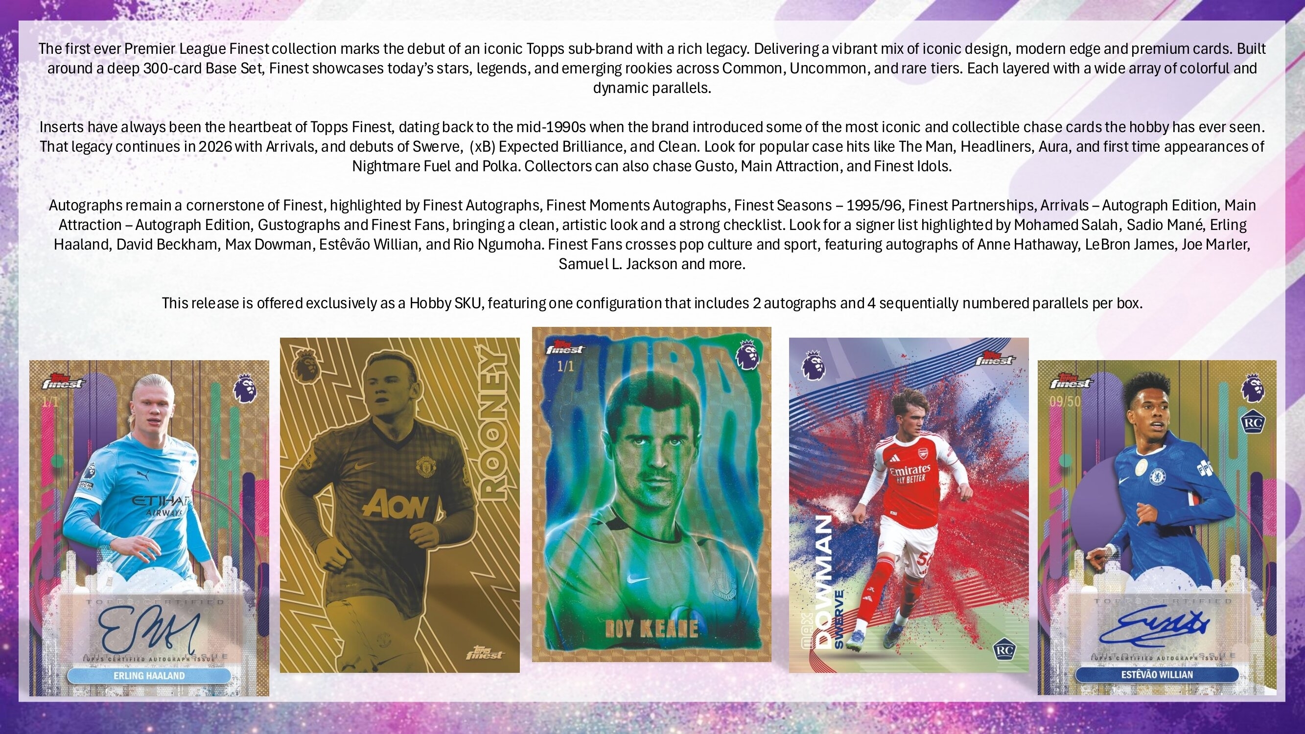 2025/26 Topps Finest Premier League Soccer EPL Hobby Box