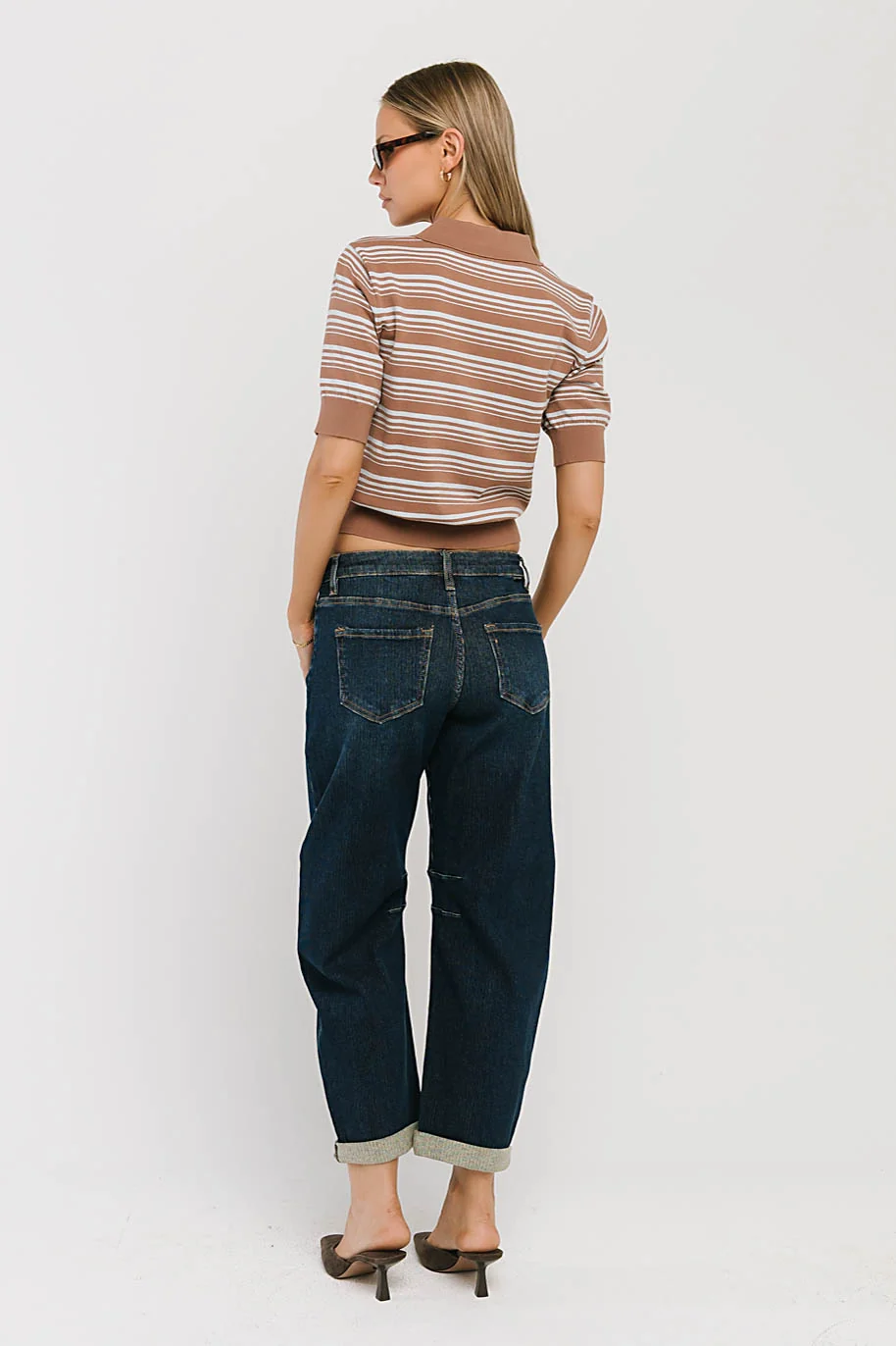 Zoe Mid Rise Barrel Jeans