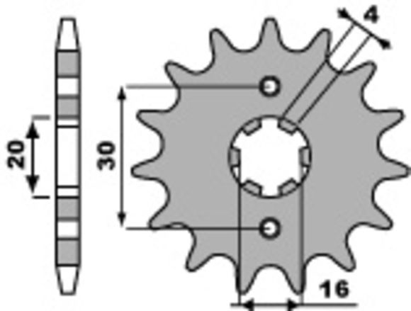 Gearbox output pinion PBR standard steel 717 - 520 13 teethRef: Pbr01579A / 1077771003
