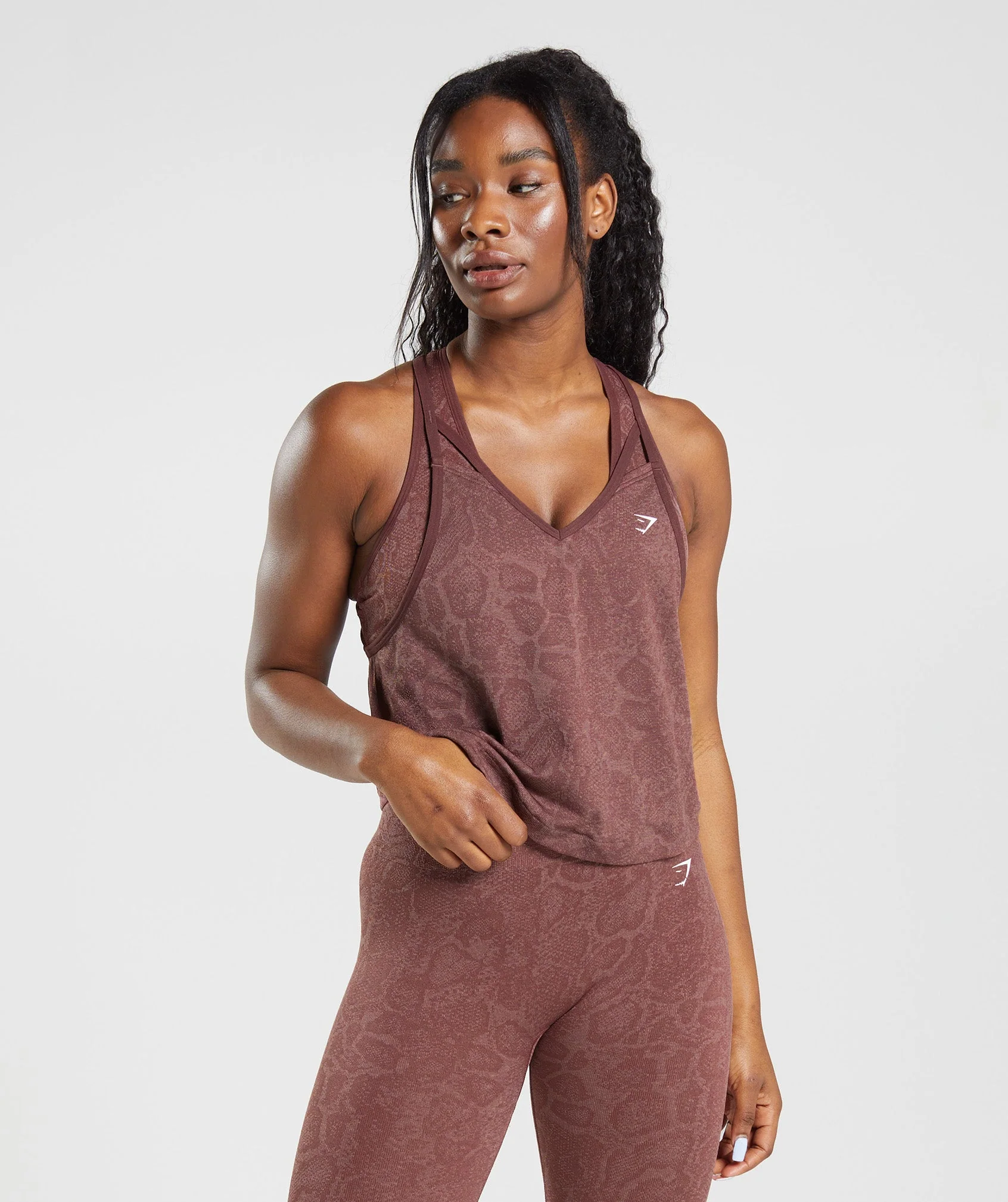 Adapt Animal Seamless Midi Tank Blush Pink/Magenta Brown
