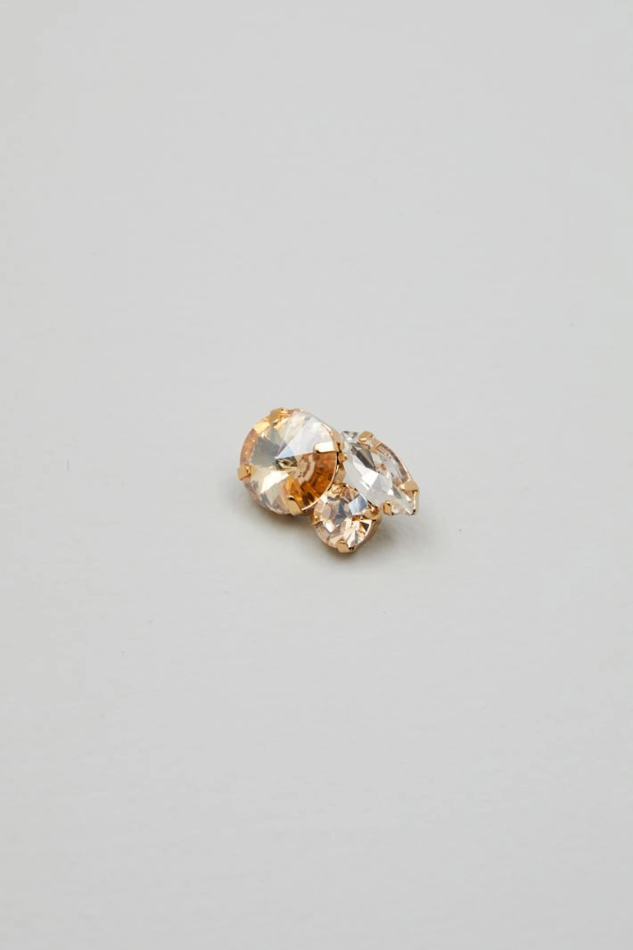 Three-element earrings - ORANGE GOLD