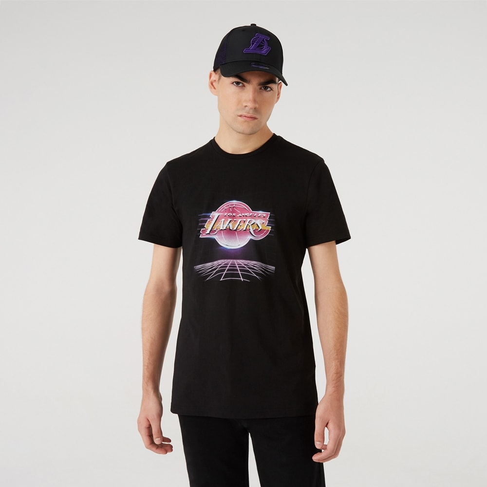 Los Angeles Lakers Futuristic New Era NBA T-Shirt Black