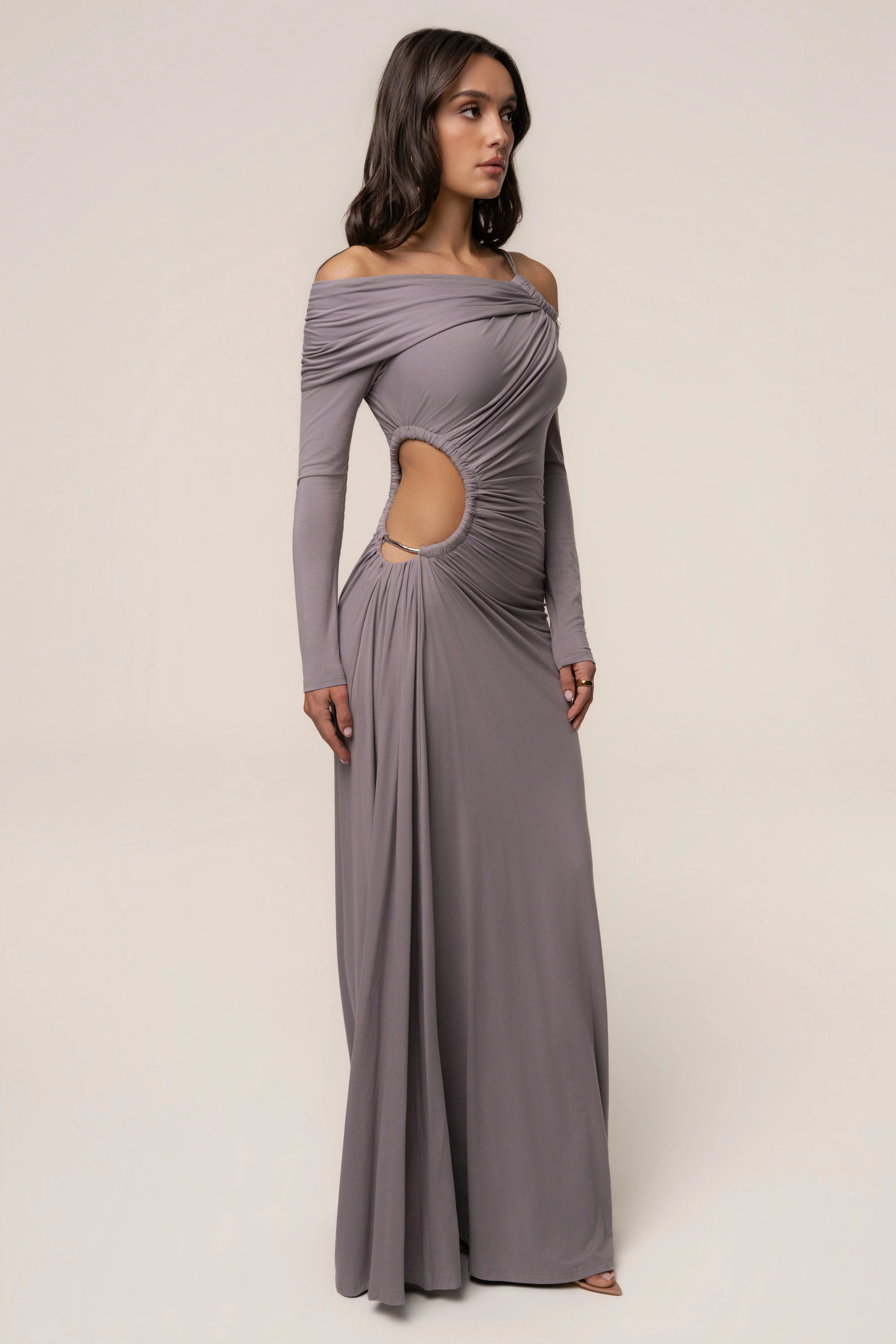 Grey Gilded Grace Maxi Dress