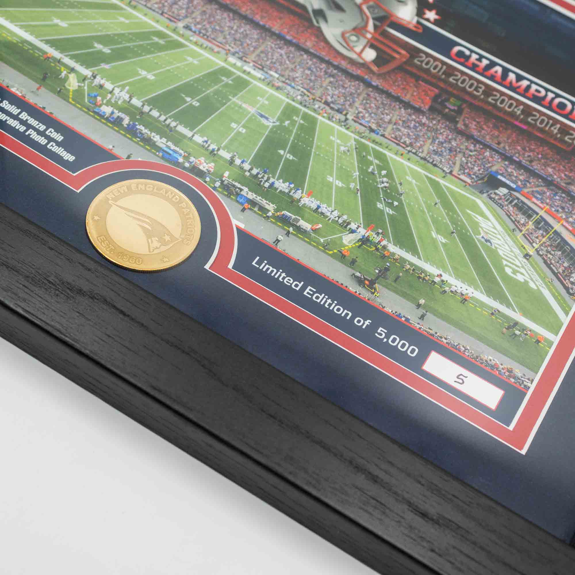 New England Patriots Team Stadium Bronze Coin Framed NFL Photo