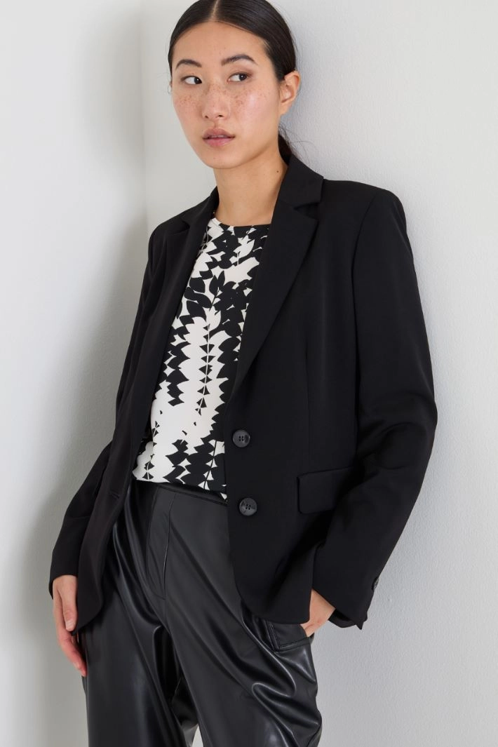 Stretch twill blazer - BLACK