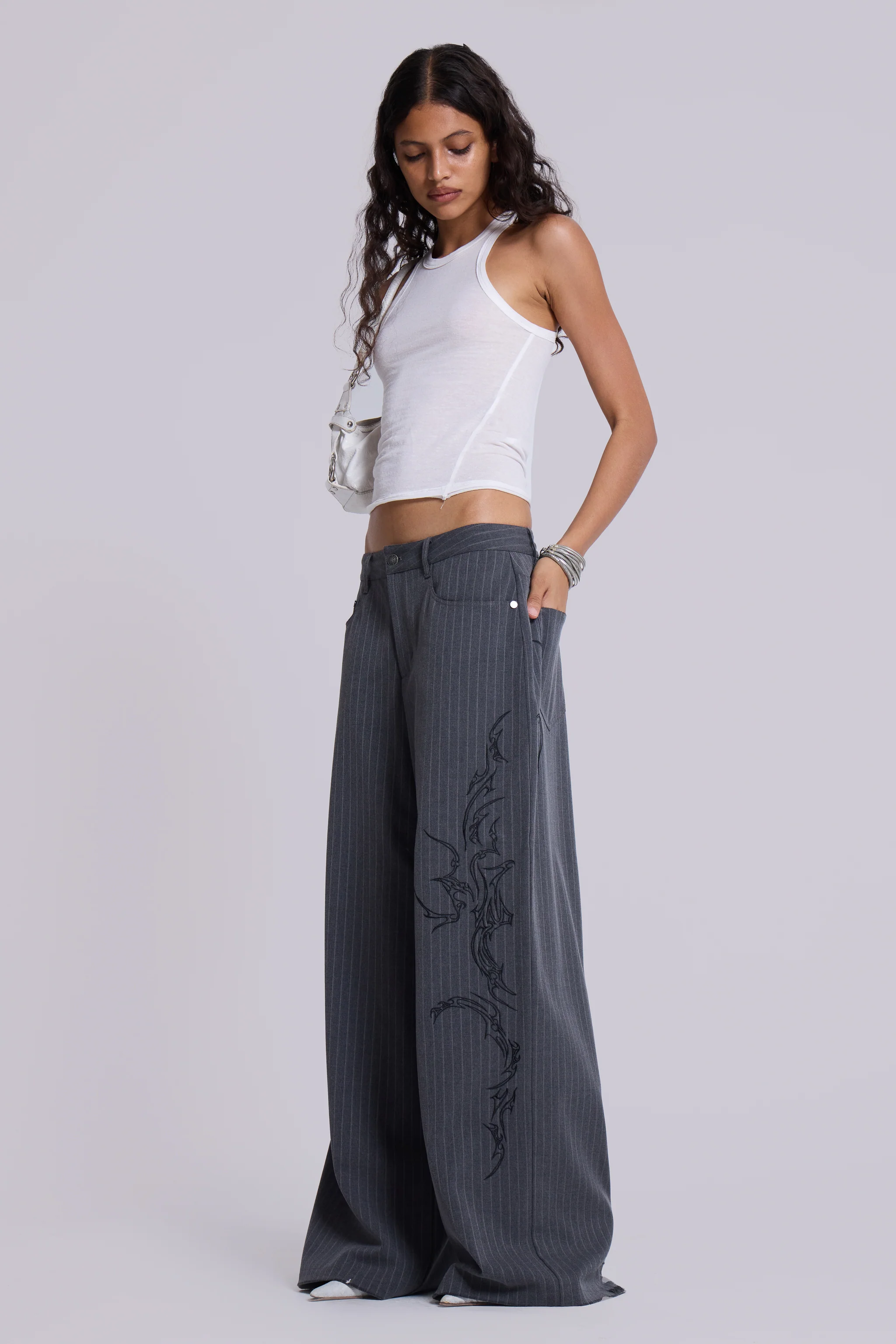 Tattoo Pinstripe Goliath Suit Pants