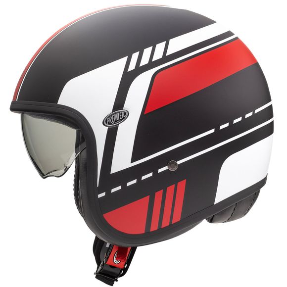 Casque jet Premier VINTAGE - BL MATT - Noir / RougeRef : PE0313