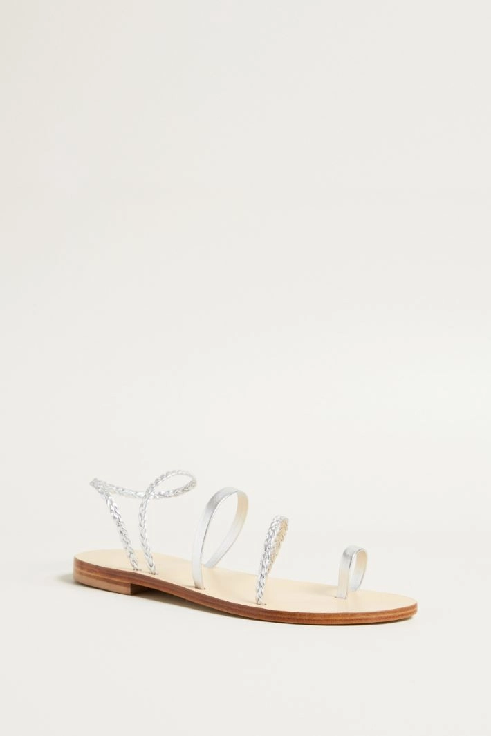 Leather sandals - SILVER