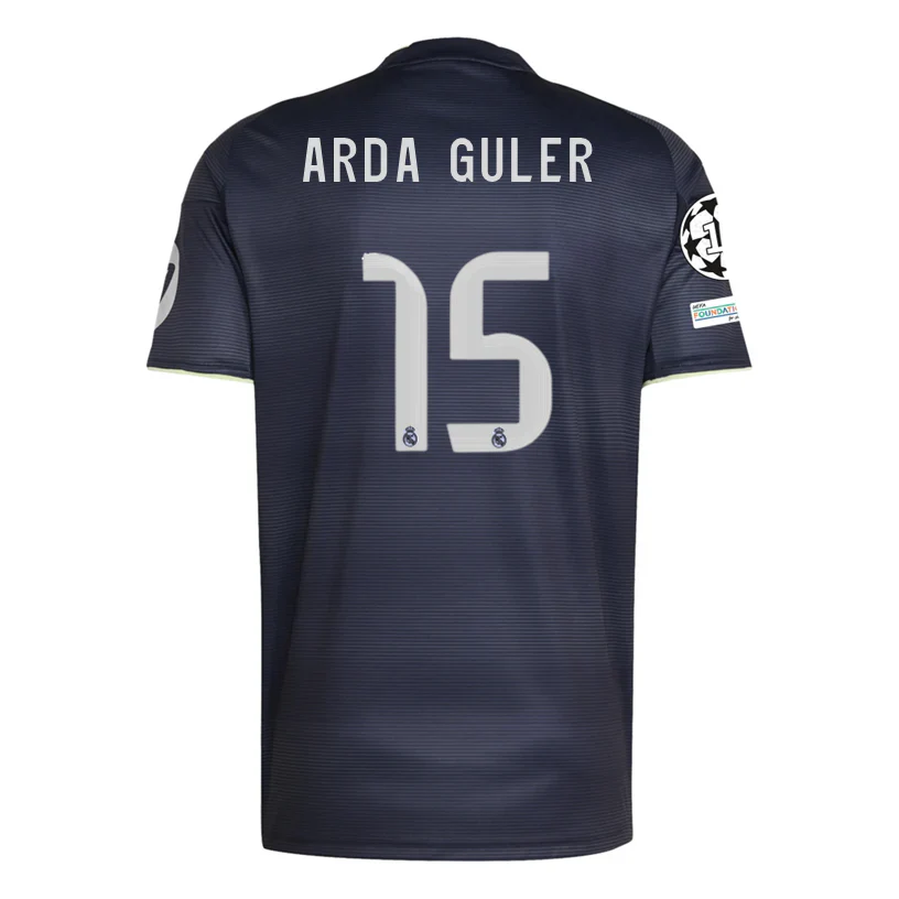 Arda Güler Real Madrid 25/26 Away Jersey w/ Champions League Patches (Legend Ink)