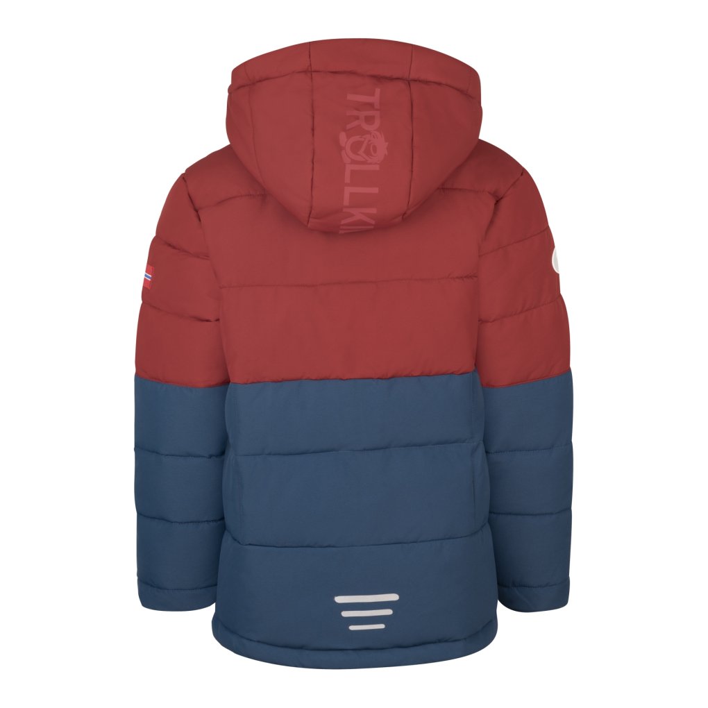 Trollkids Gryllefjord Jacket Kids - Carmin Red/Mystic Blue/Glow Green