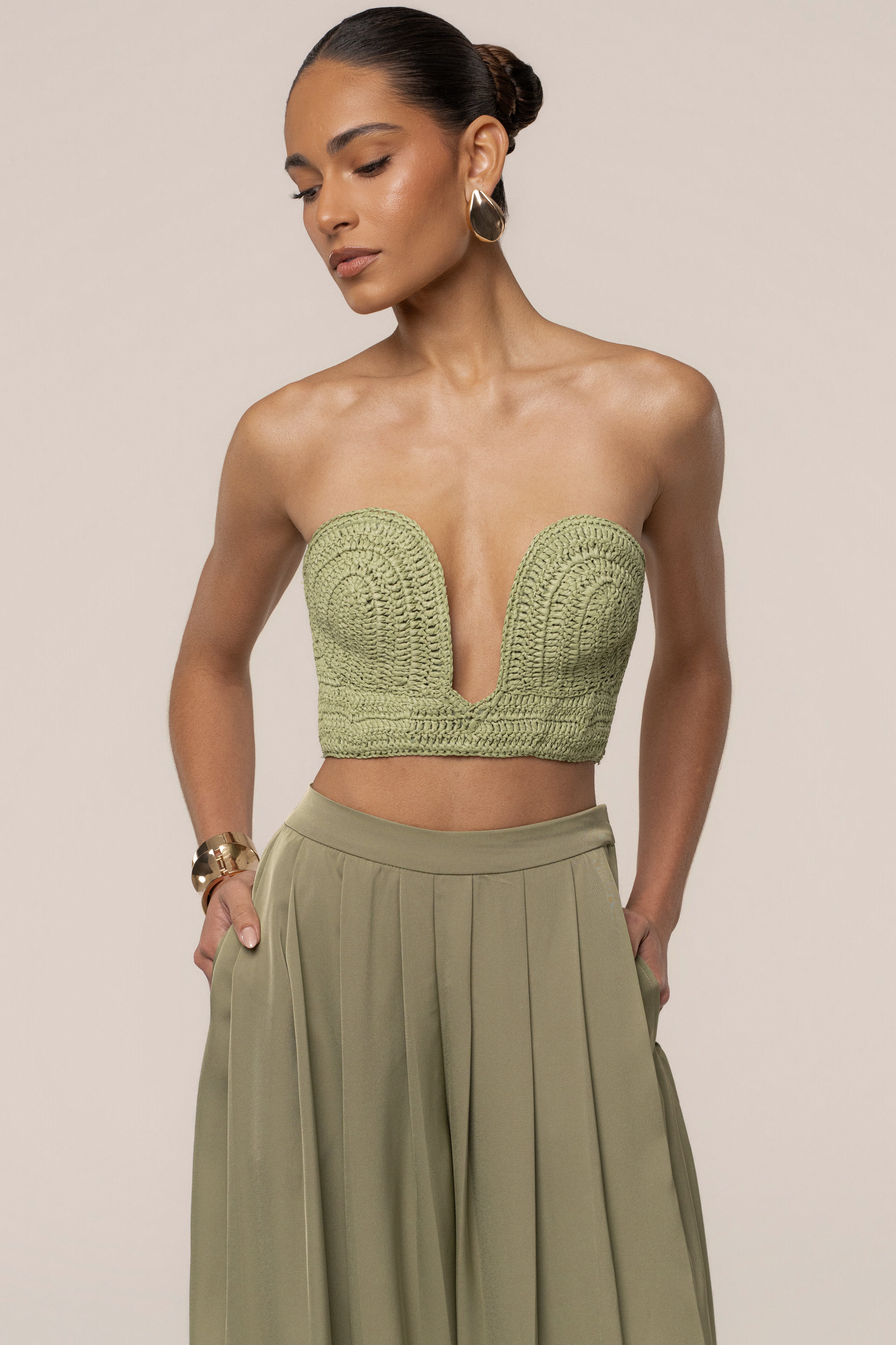 Moss Sail Away Texture Bustier
