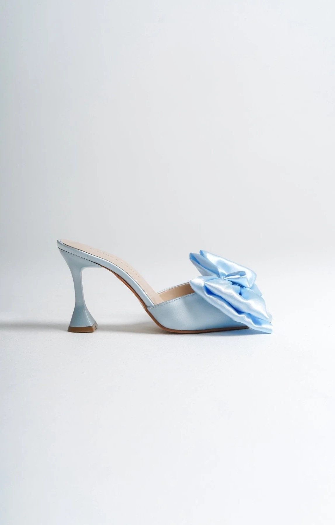 Anneliese | Baby Blue Satin Bow Tie Mule