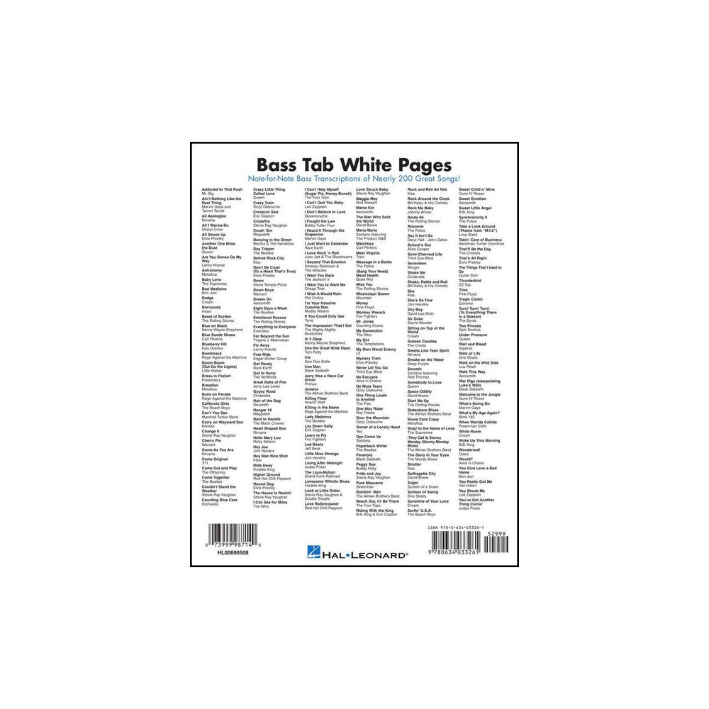 Hal Leonard Bass Tab White Pages – Thomann Ireland