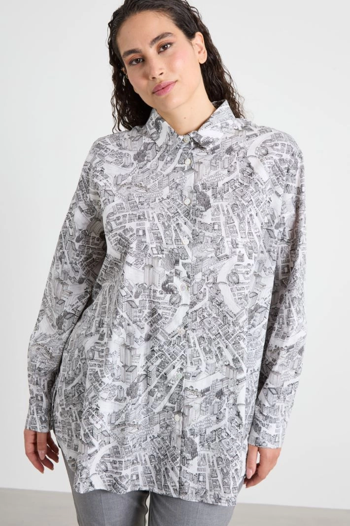 Cotton poplin shirt - WHITE