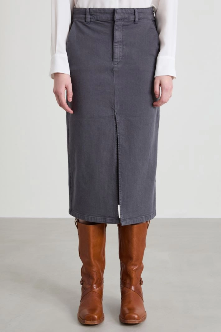 Slit-detail skirt - GREY