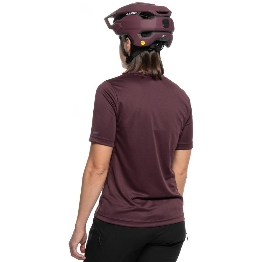 CUBE MTB Functional Short Sleeve Shirt Women - bordeaux