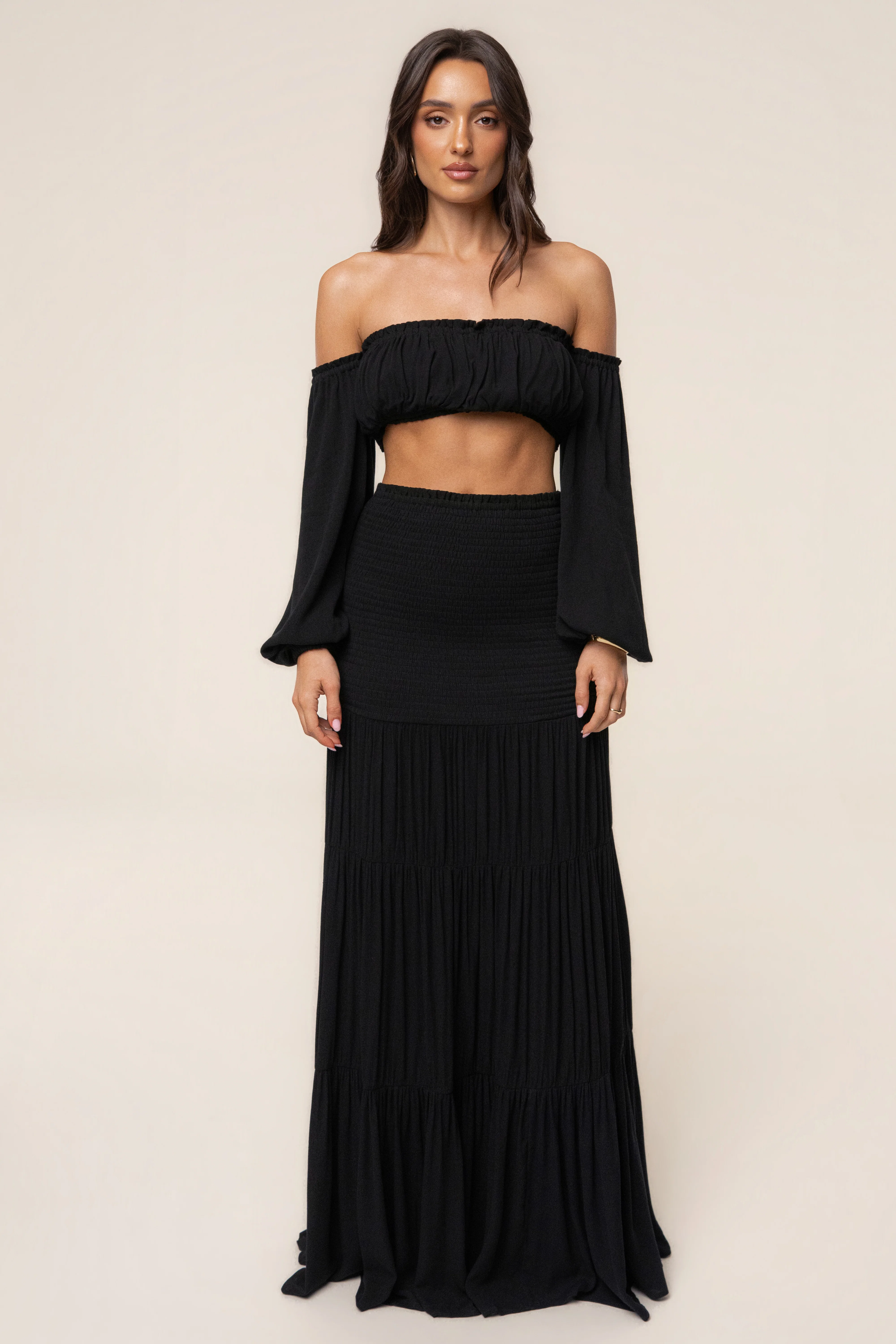 Black Solana Skirt Set