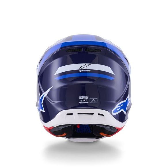 Casque cross Alpinestars S-M7 RISE 2026 - Bleu / BlancRef : AP4043