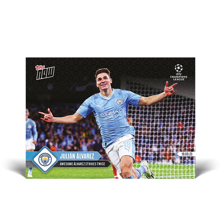 Topps UK - Julian Álvarez - Awesome Álvarez strikes twice - UCL TOPPS NOW® Card #14