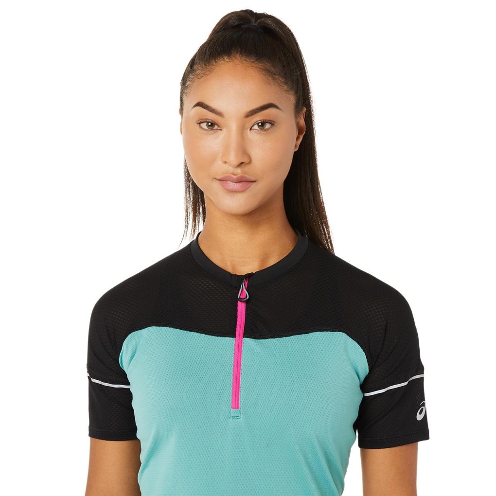 asics Fujitrail Running Top Women - sage/performance black