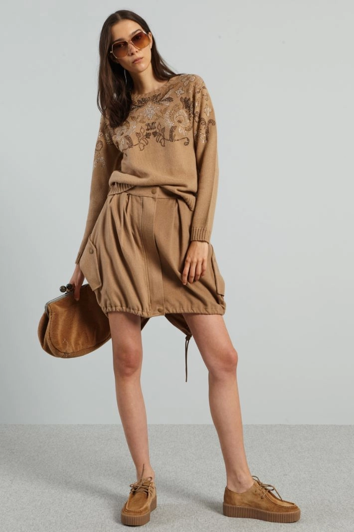 Short camel skirt - CAMEL
