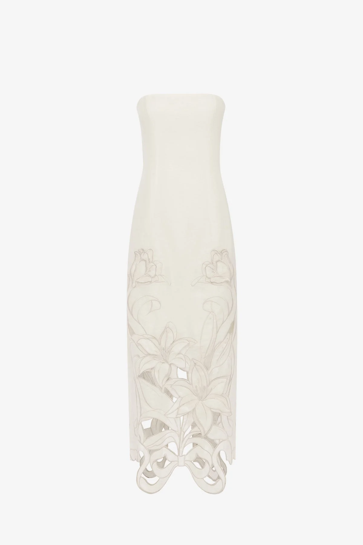 Rayna Appliqué Bustier Maxi Dress - Lily in Snow