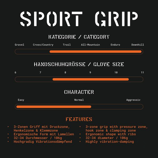Tatze MTB SPORT Grips - black