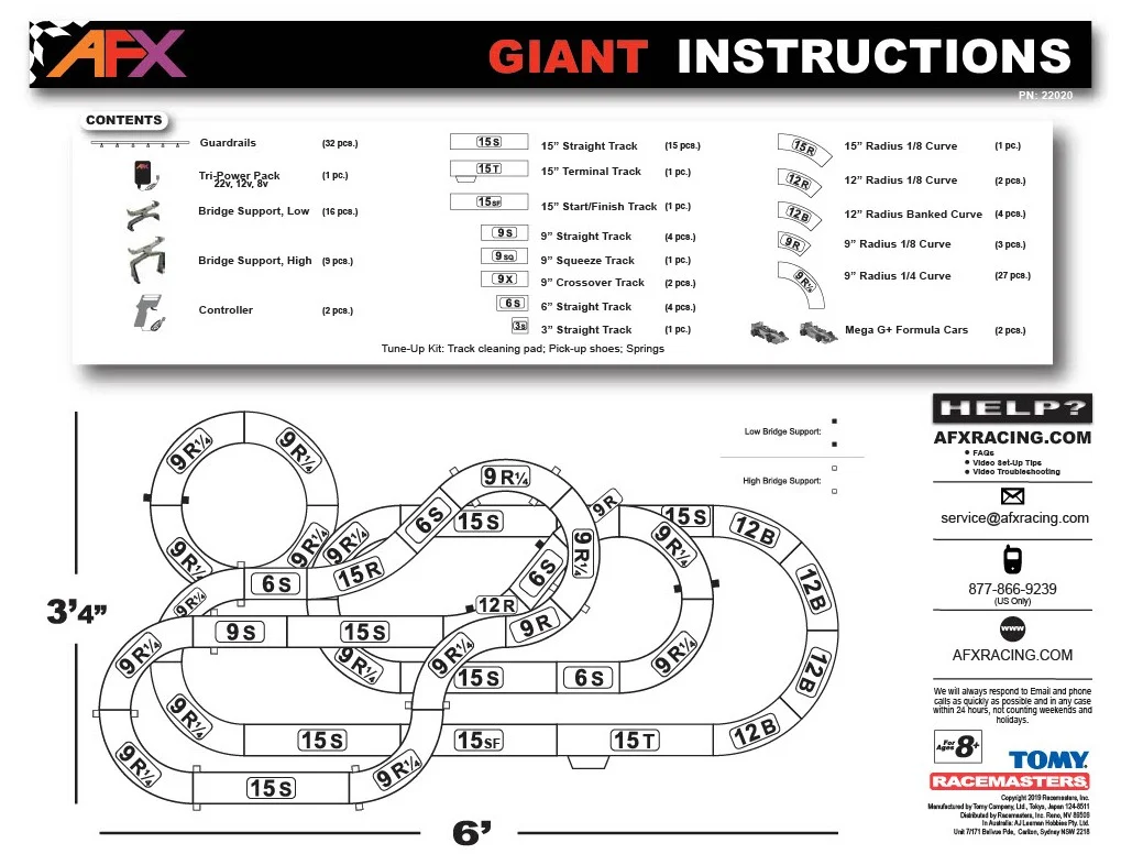 AFX22020 AFX Giant Set without Digital Lap Counter HO
