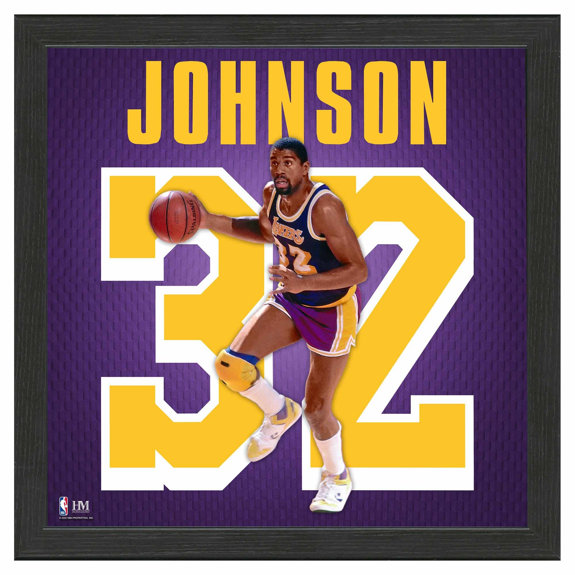 Magic Johnson #32 Los Angeles Lakers Impact Jersey Framed NBA Photo