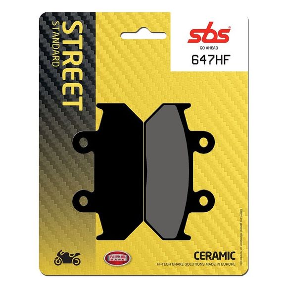 SBS 647HF Organic Front Brake PadsRef: 647HF / 647000