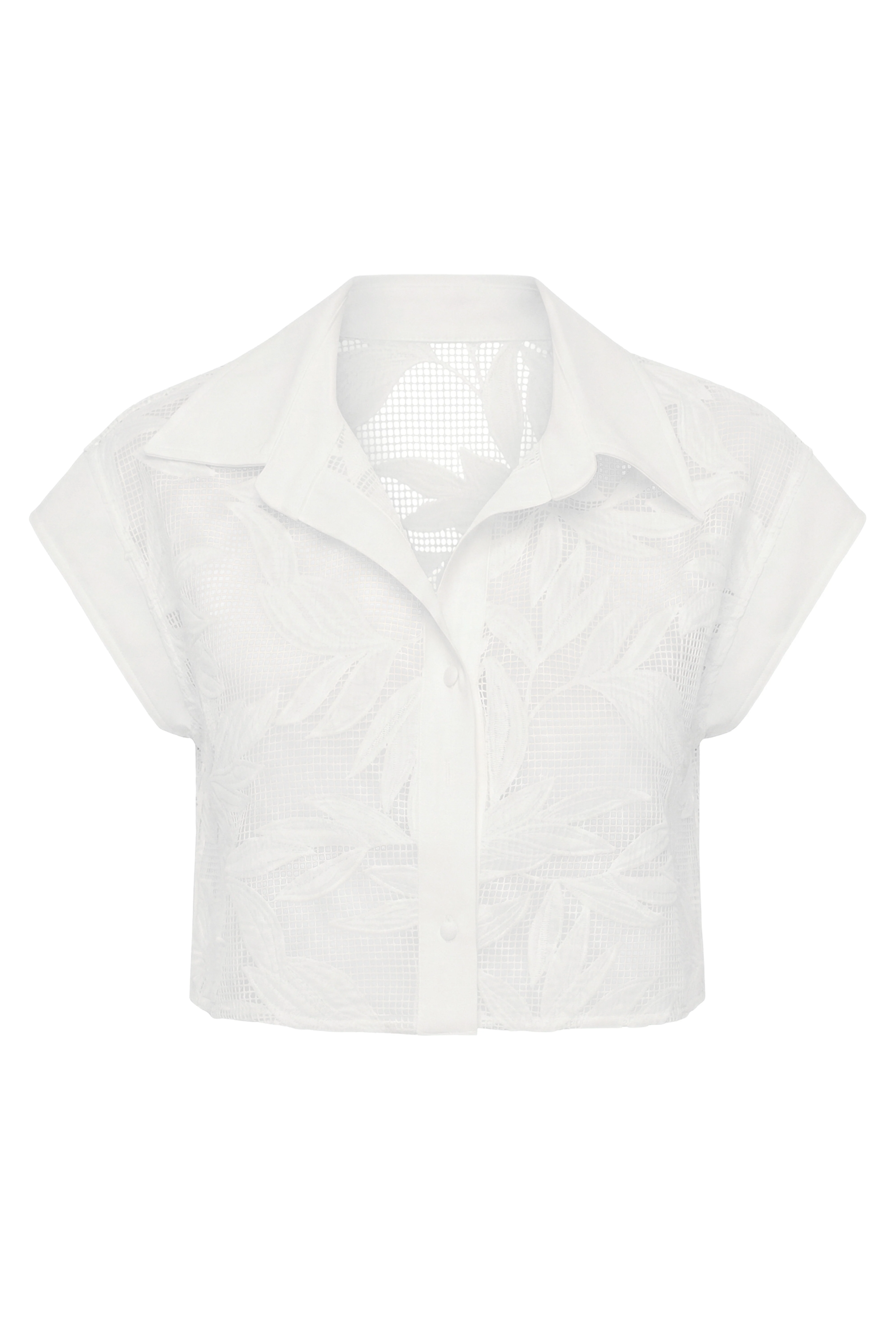 White Bali Nights Embroidered  Top